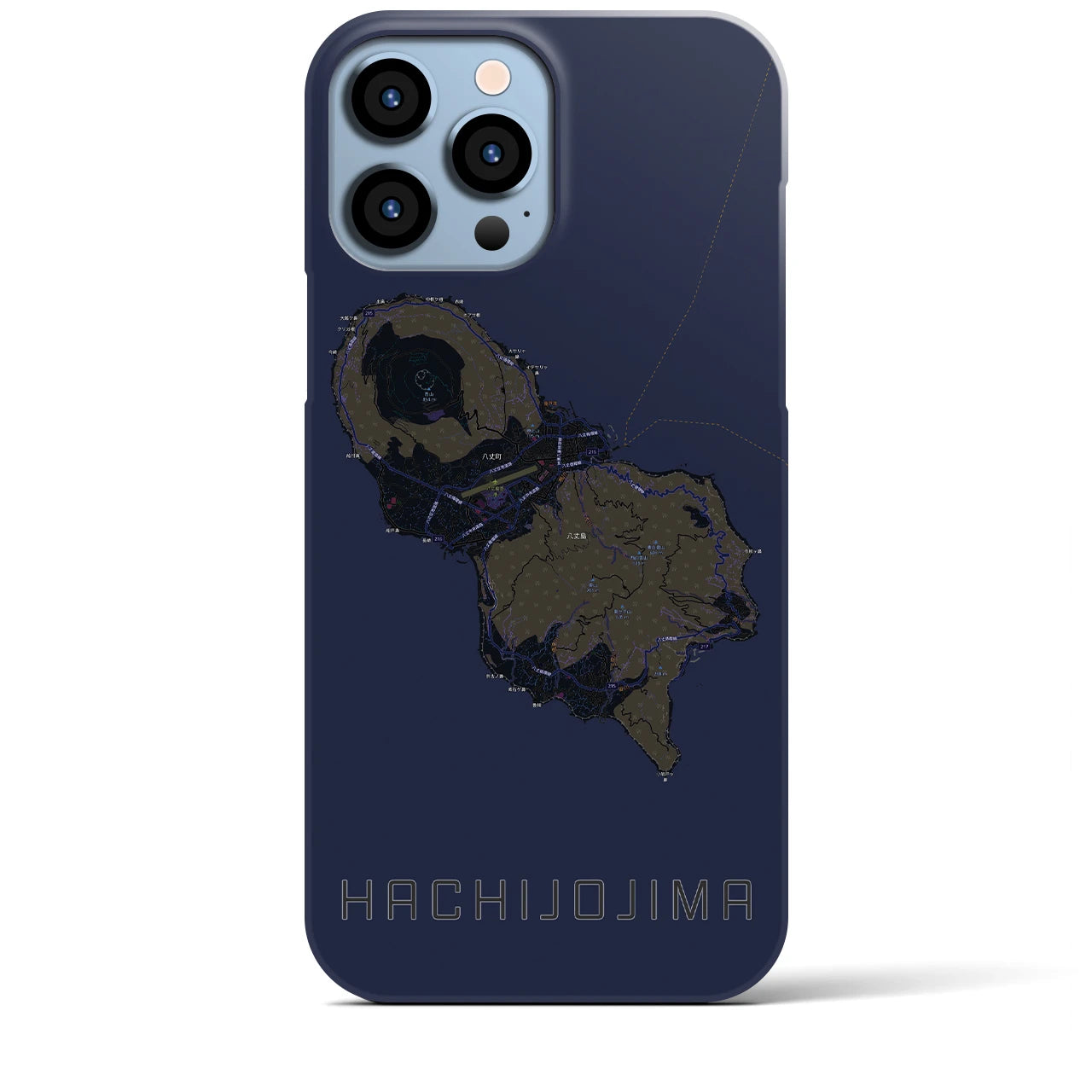【八丈島(東京都)】地図柄iPhoneケース(バックカバータイプ)