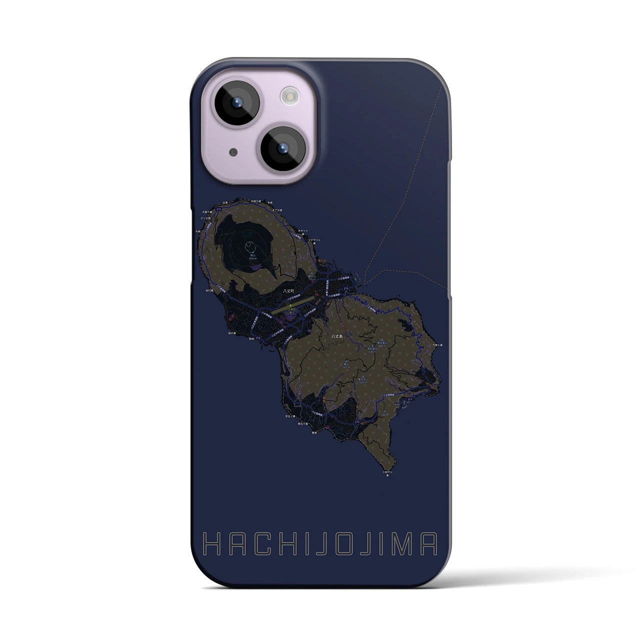【八丈島(東京都)】地図柄iPhoneケース(バックカバータイプ)