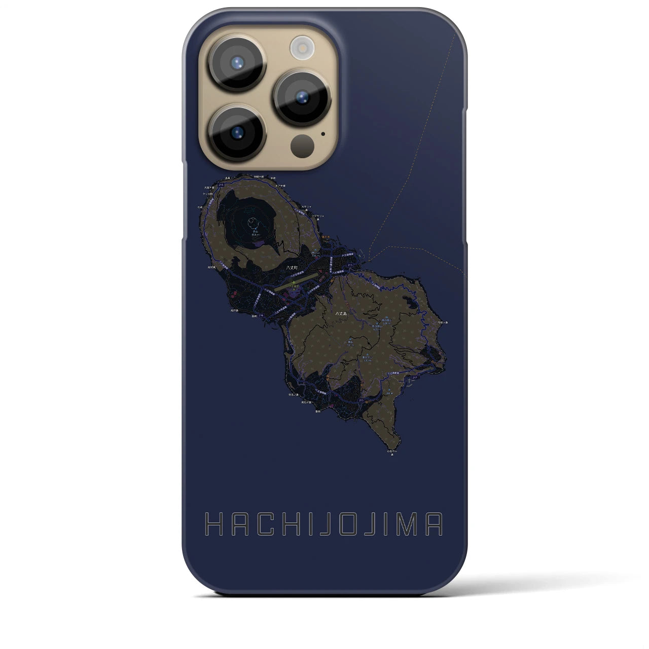 【八丈島(東京都)】地図柄iPhoneケース(バックカバータイプ)