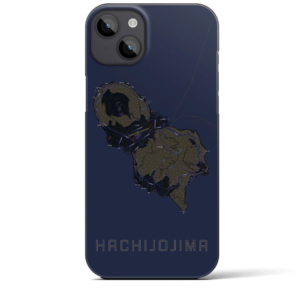 【八丈島(東京都)】地図柄iPhoneケース(バックカバータイプ)