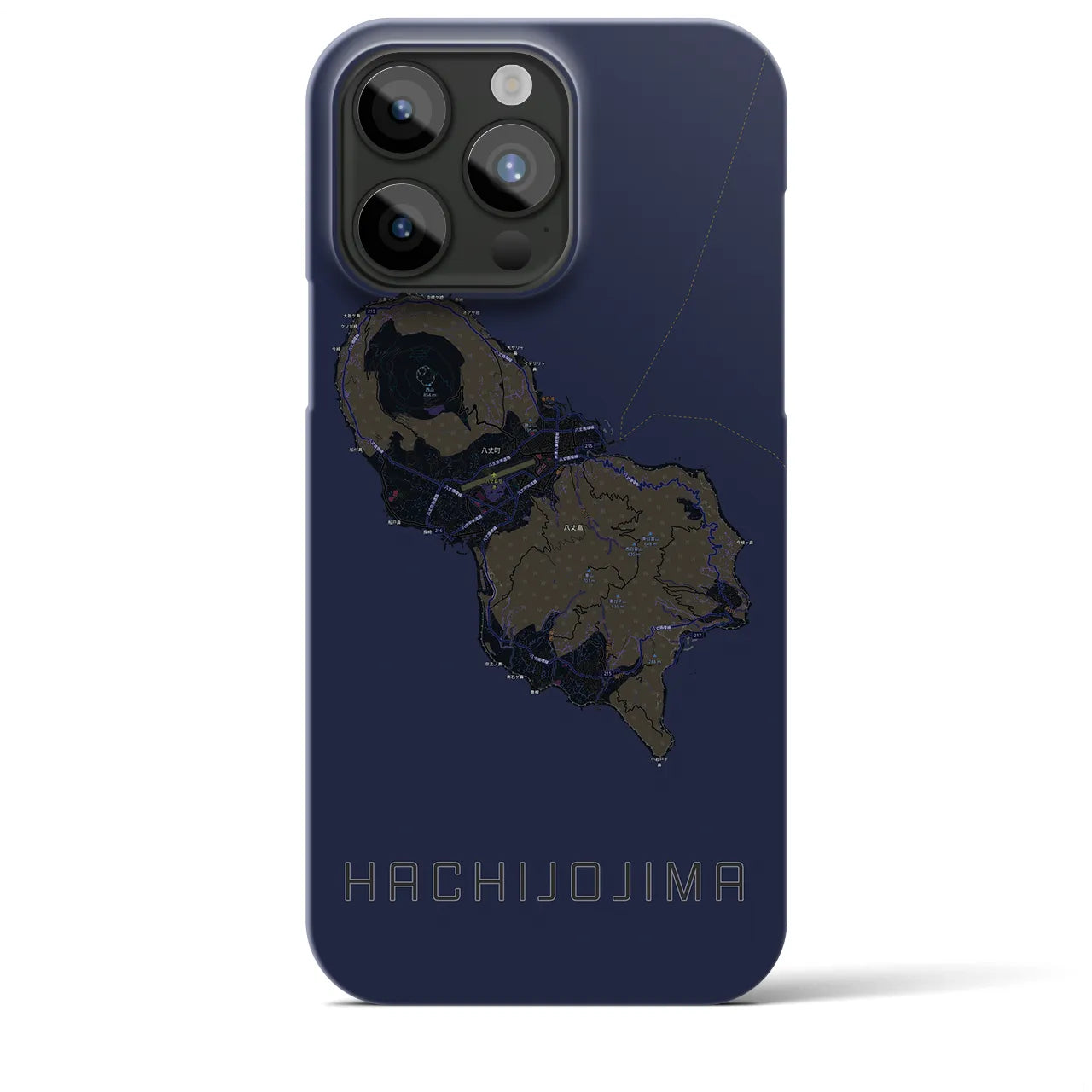 【八丈島(東京都)】地図柄iPhoneケース(バックカバータイプ)