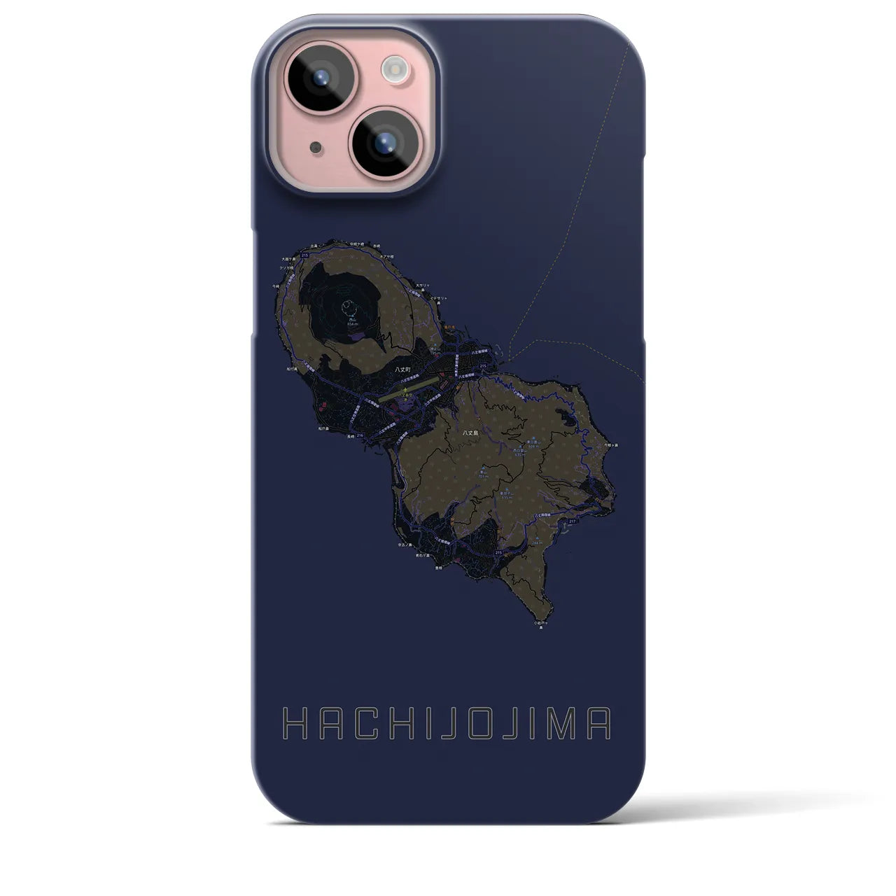 【八丈島(東京都)】地図柄iPhoneケース(バックカバータイプ)