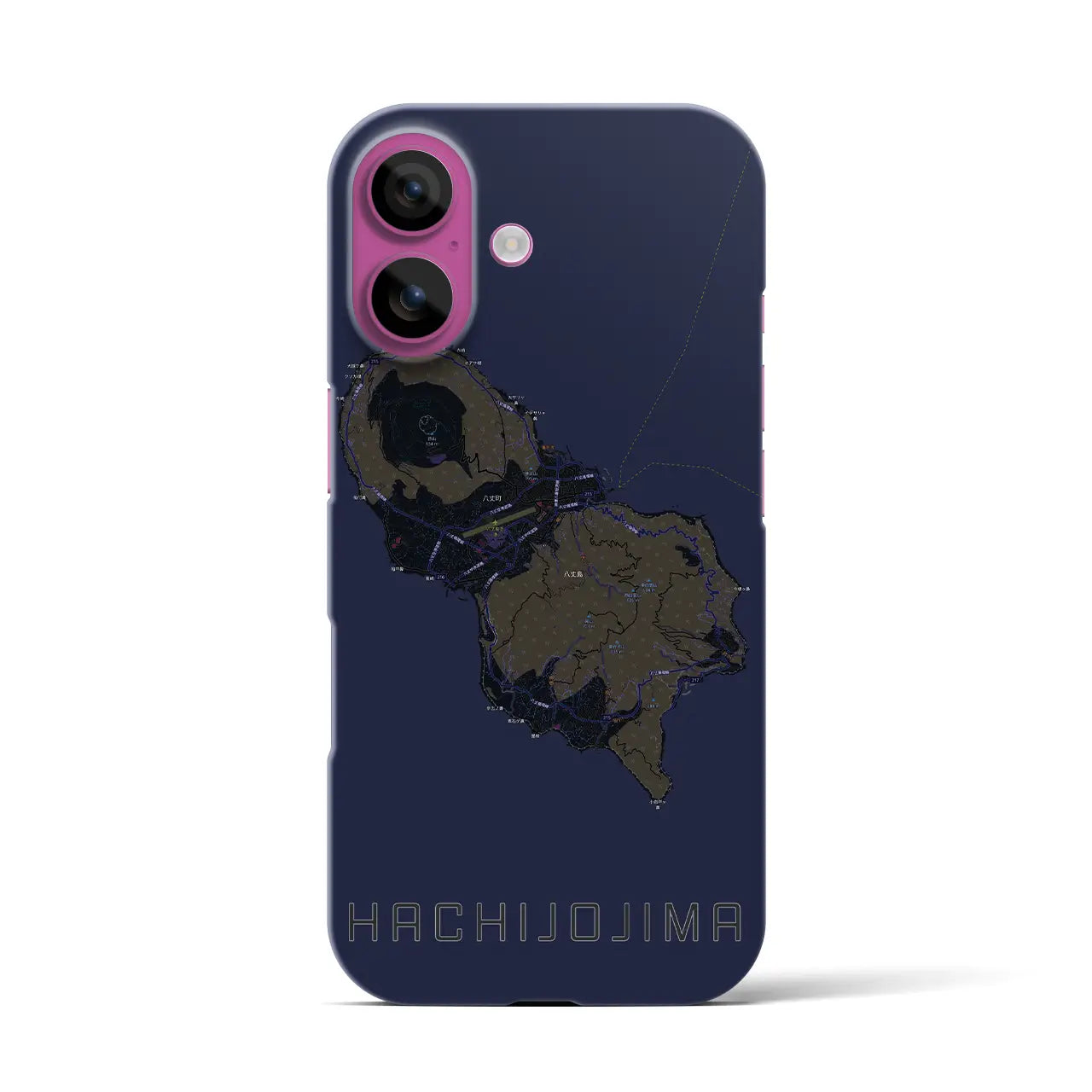 【八丈島(東京都)】地図柄iPhoneケース(バックカバータイプ)