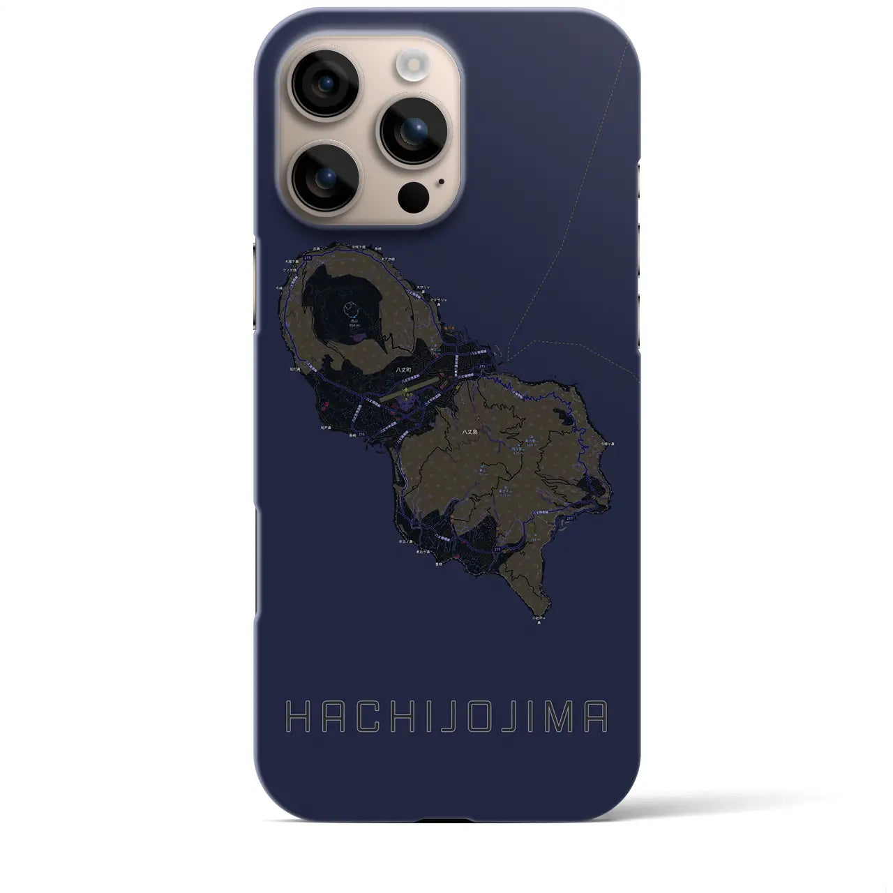 【八丈島(東京都)】地図柄iPhoneケース(バックカバータイプ)