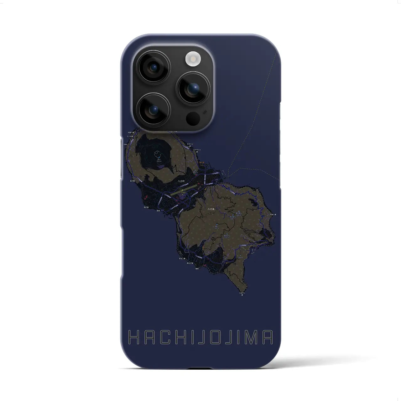 【八丈島(東京都)】地図柄iPhoneケース(バックカバータイプ)