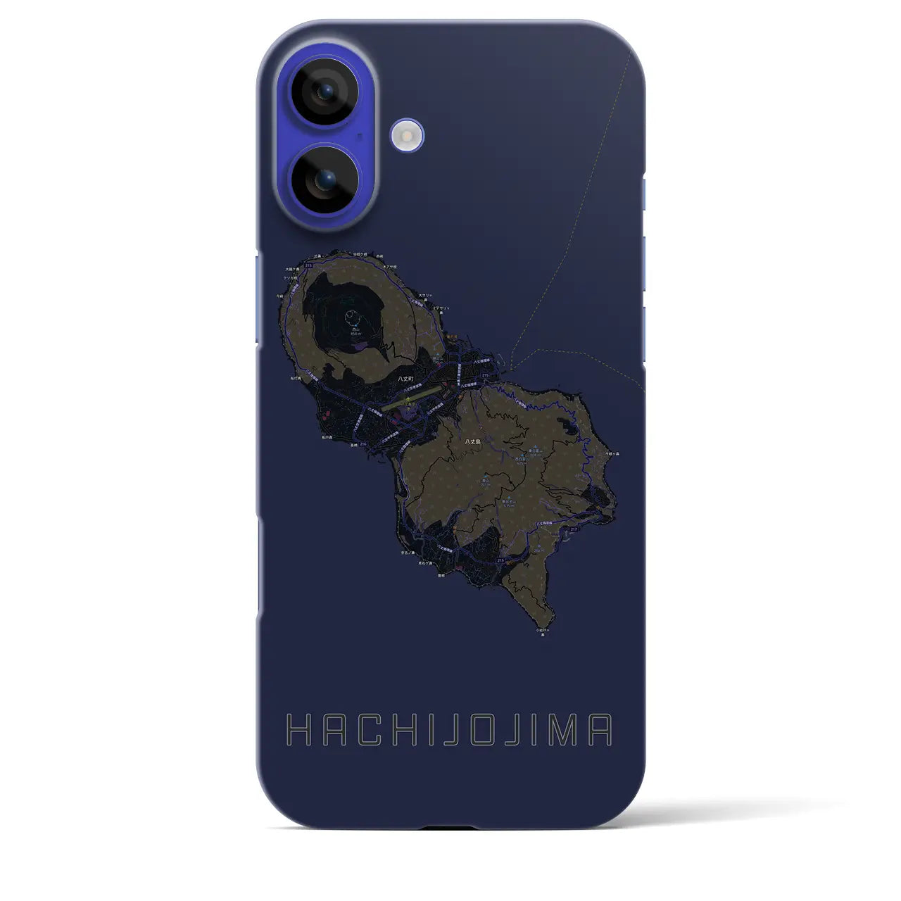 【八丈島(東京都)】地図柄iPhoneケース(バックカバータイプ)