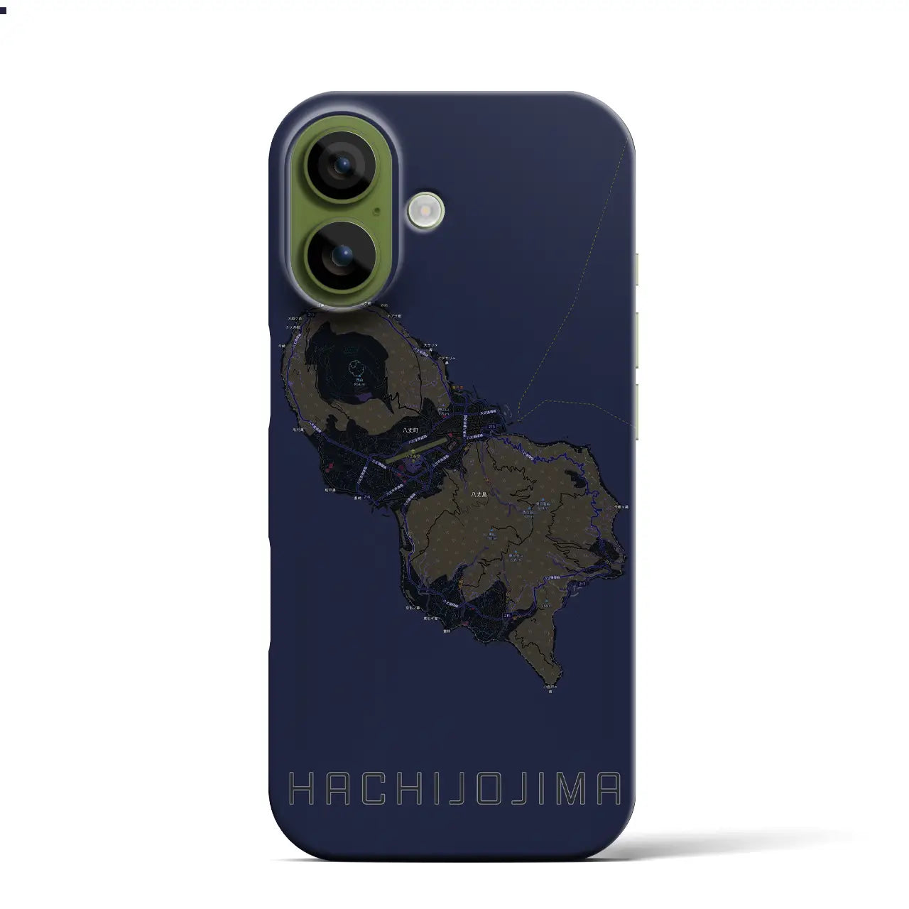 【八丈島(東京都)】地図柄iPhoneケース(バックカバータイプ)