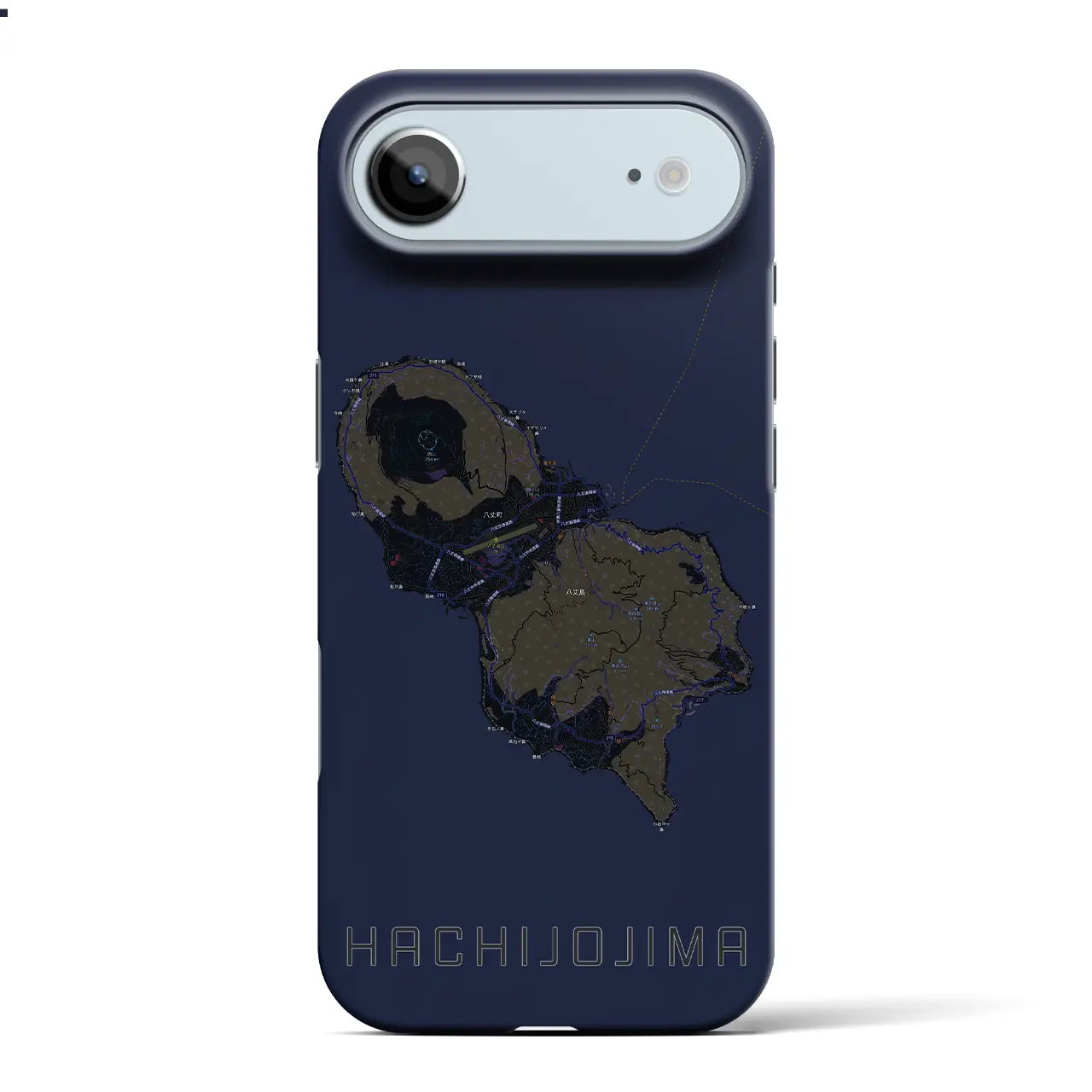 【八丈島(東京都)】地図柄iPhoneケース(バックカバータイプ)