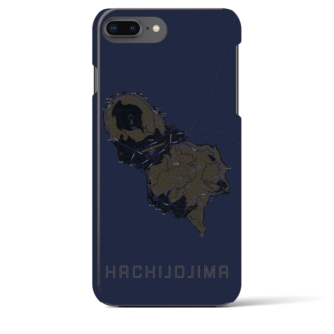 【八丈島(東京都)】地図柄iPhoneケース(バックカバータイプ)