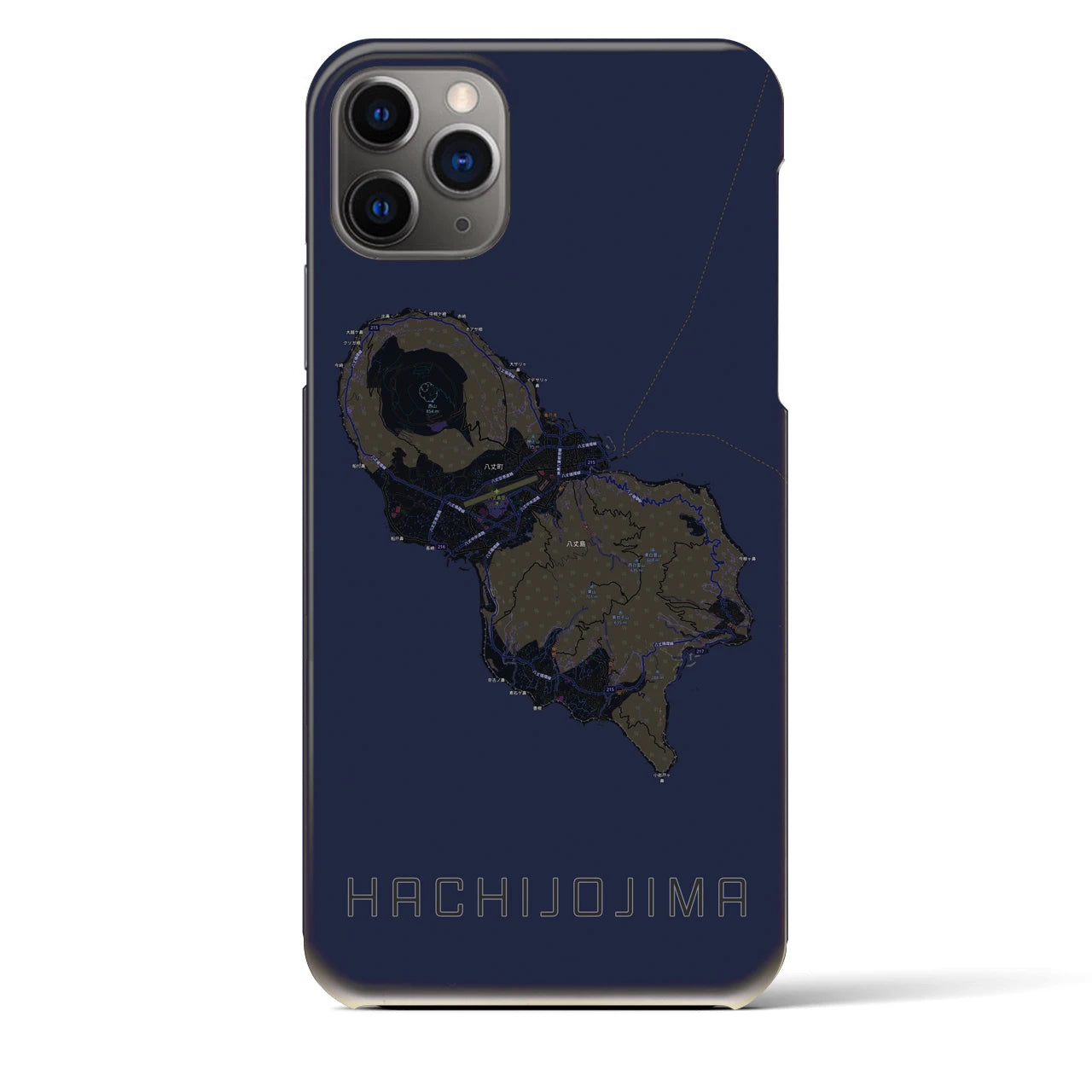 【八丈島(東京都)】地図柄iPhoneケース(バックカバータイプ)