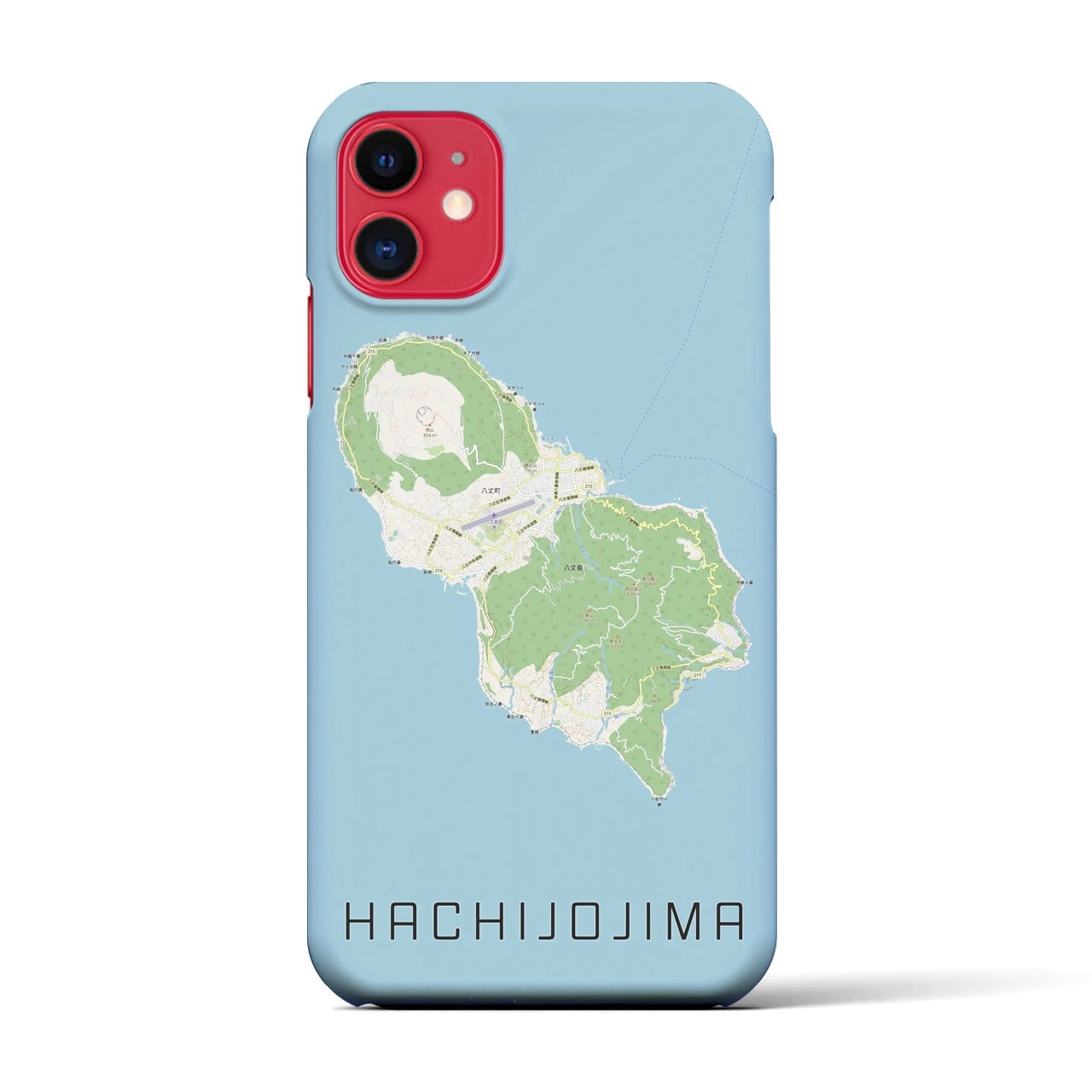 【八丈島(東京都)】地図柄iPhoneケース(バックカバータイプ)