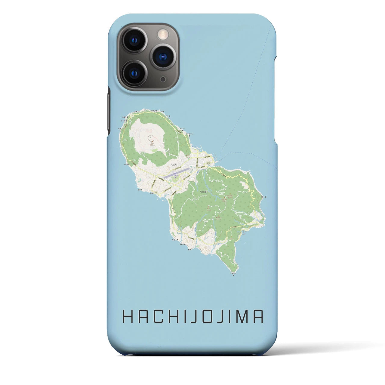 【八丈島(東京都)】地図柄iPhoneケース(バックカバータイプ)