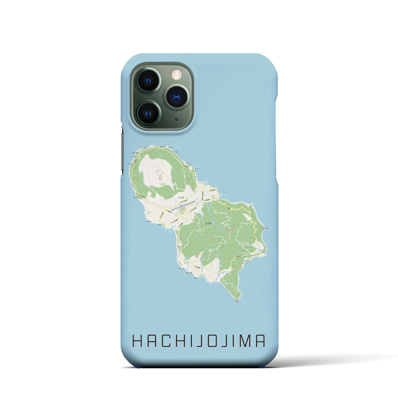 【八丈島(東京都)】地図柄iPhoneケース(バックカバータイプ)