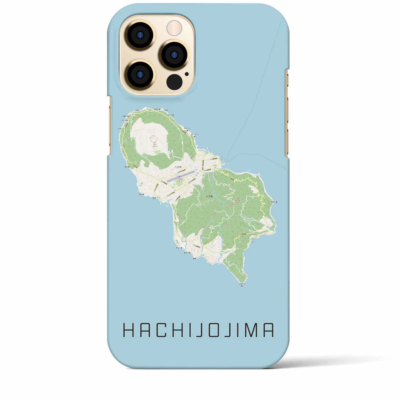 【八丈島(東京都)】地図柄iPhoneケース(バックカバータイプ)