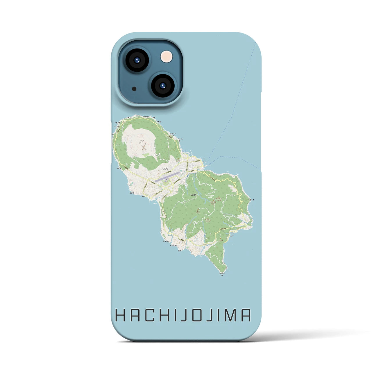 【八丈島(東京都)】地図柄iPhoneケース(バックカバータイプ)