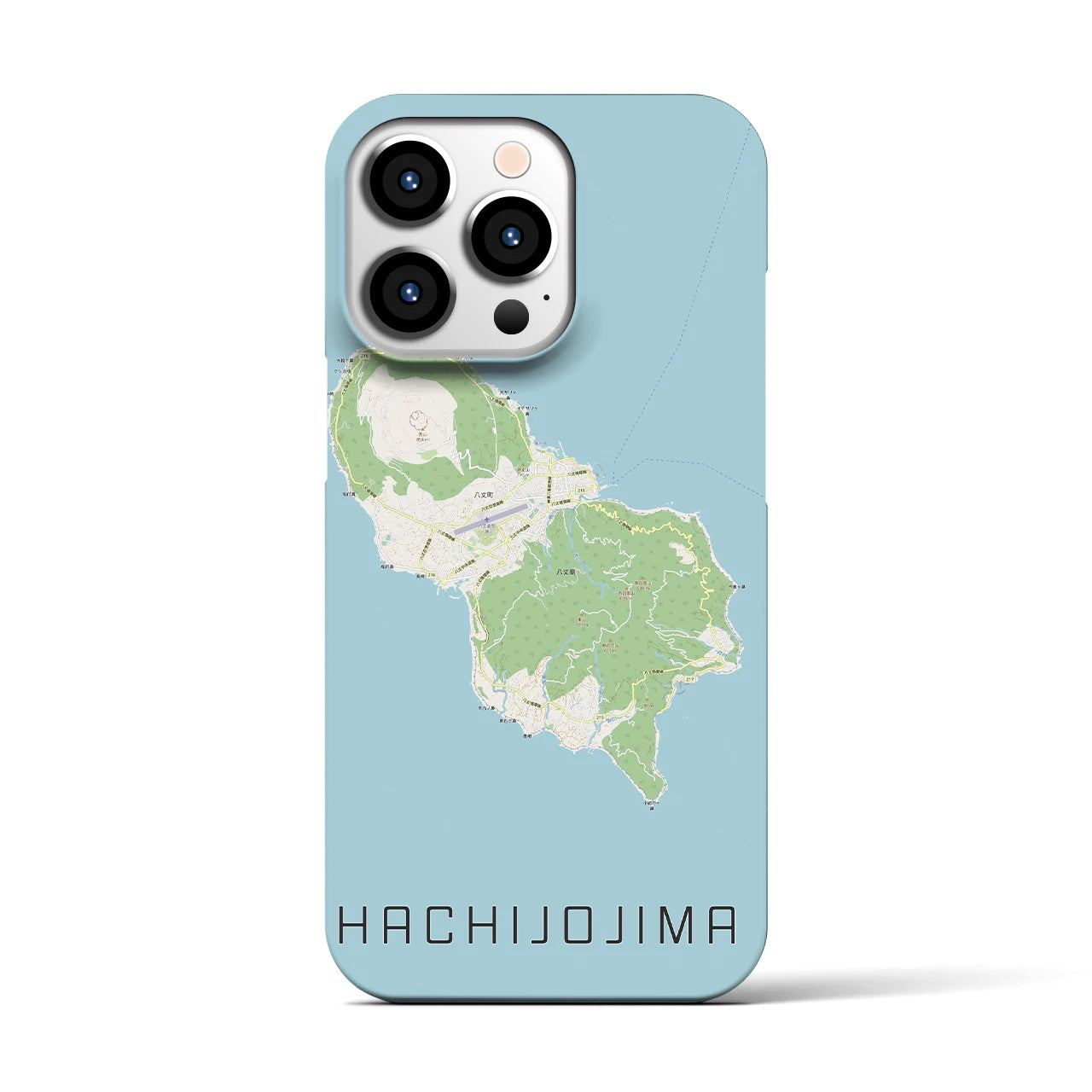 【八丈島(東京都)】地図柄iPhoneケース(バックカバータイプ)