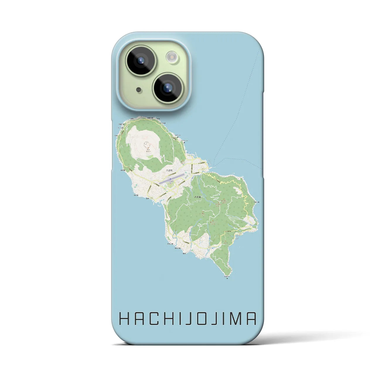 【八丈島(東京都)】地図柄iPhoneケース(バックカバータイプ)