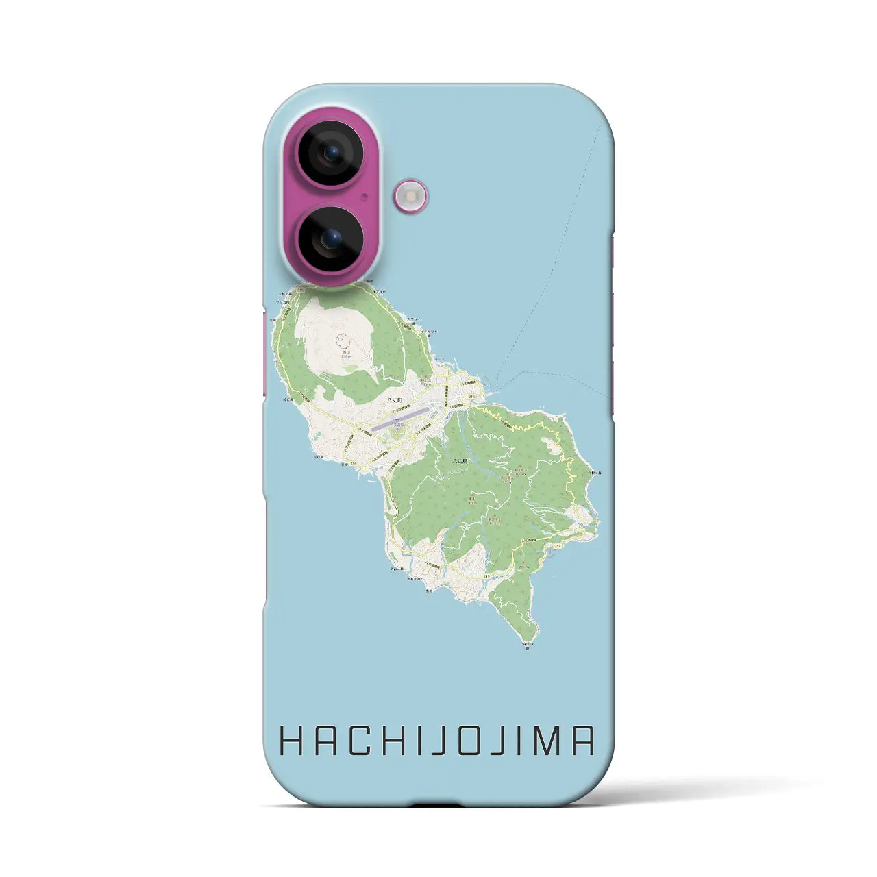 【八丈島(東京都)】地図柄iPhoneケース(バックカバータイプ)