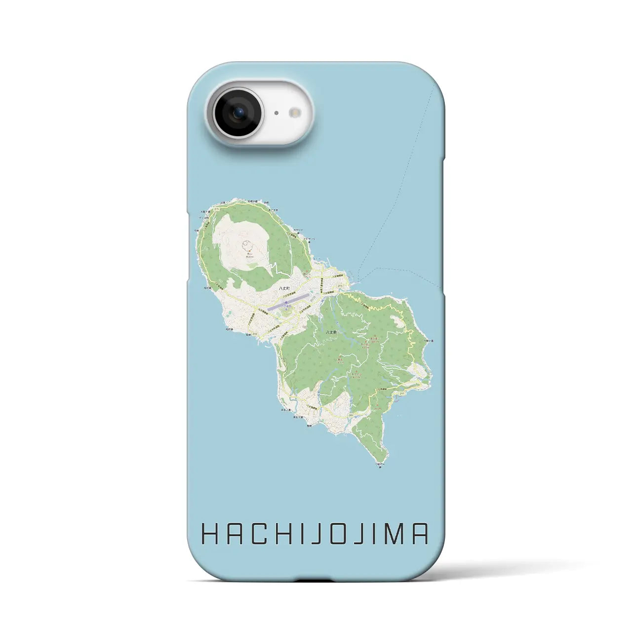 【八丈島(東京都)】地図柄iPhoneケース(バックカバータイプ)