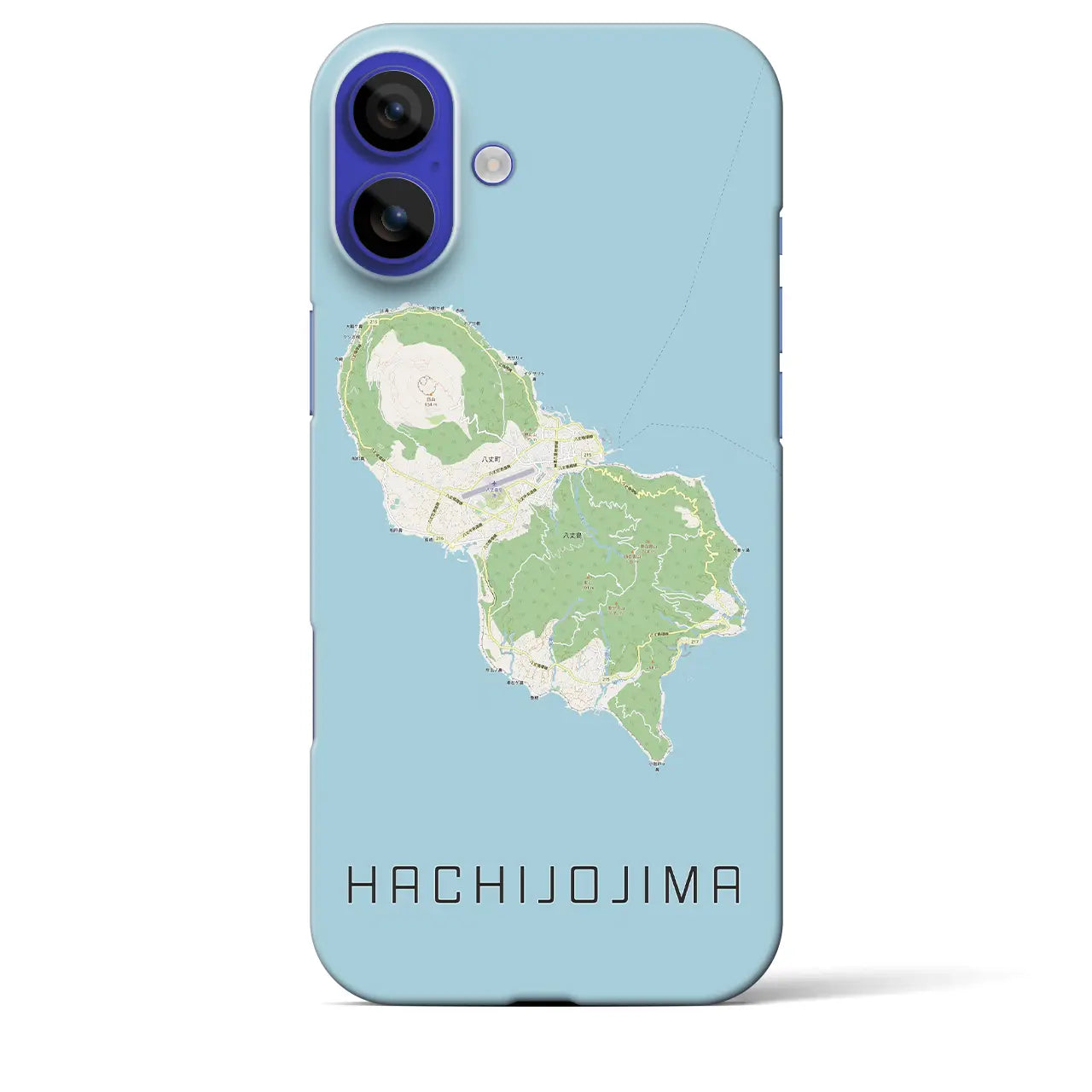 【八丈島(東京都)】地図柄iPhoneケース(バックカバータイプ)