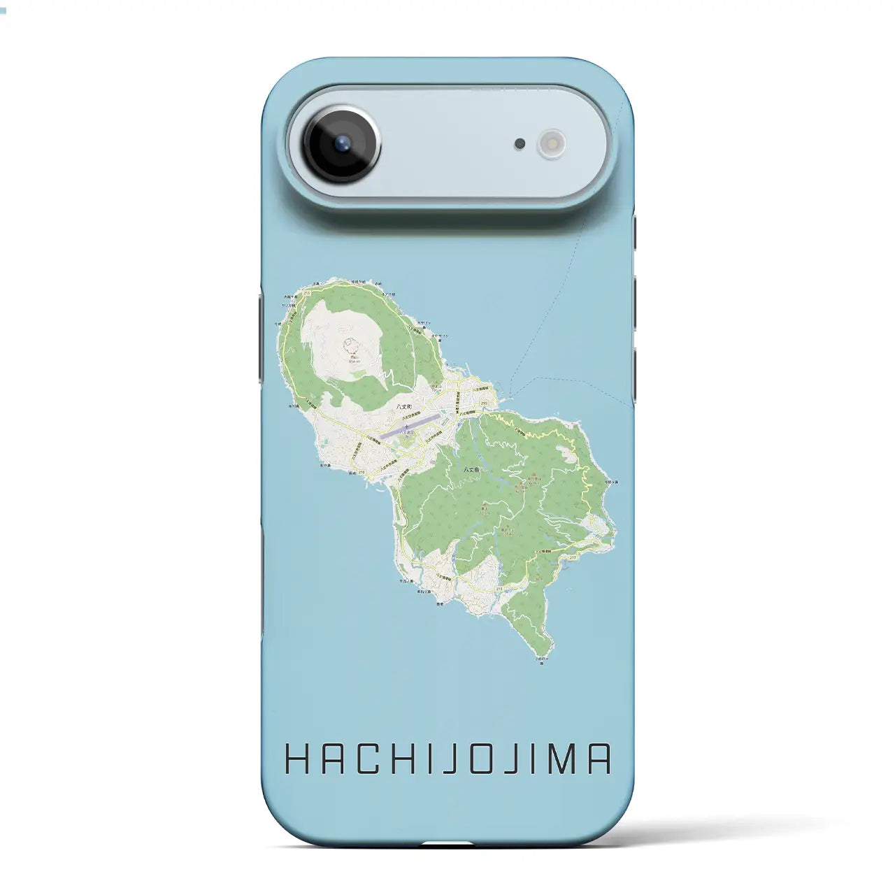 【八丈島(東京都)】地図柄iPhoneケース(バックカバータイプ)
