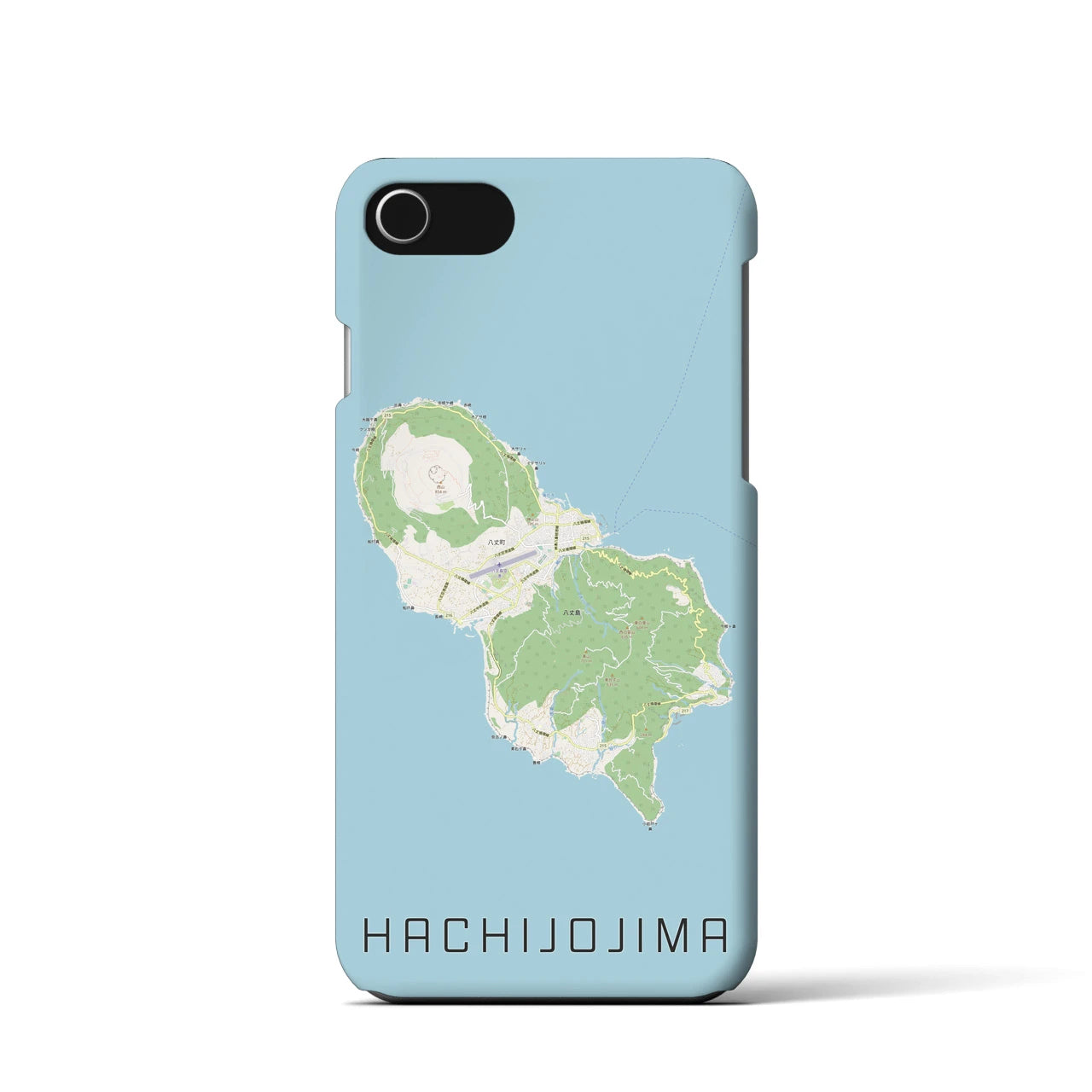 【八丈島(東京都)】地図柄iPhoneケース(バックカバータイプ)