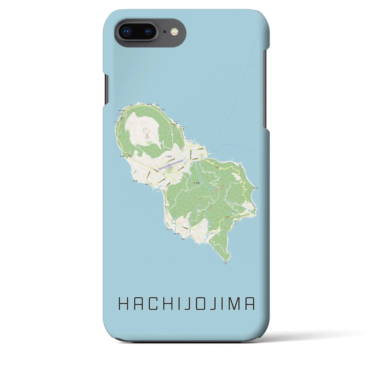 【八丈島(東京都)】地図柄iPhoneケース(バックカバータイプ)