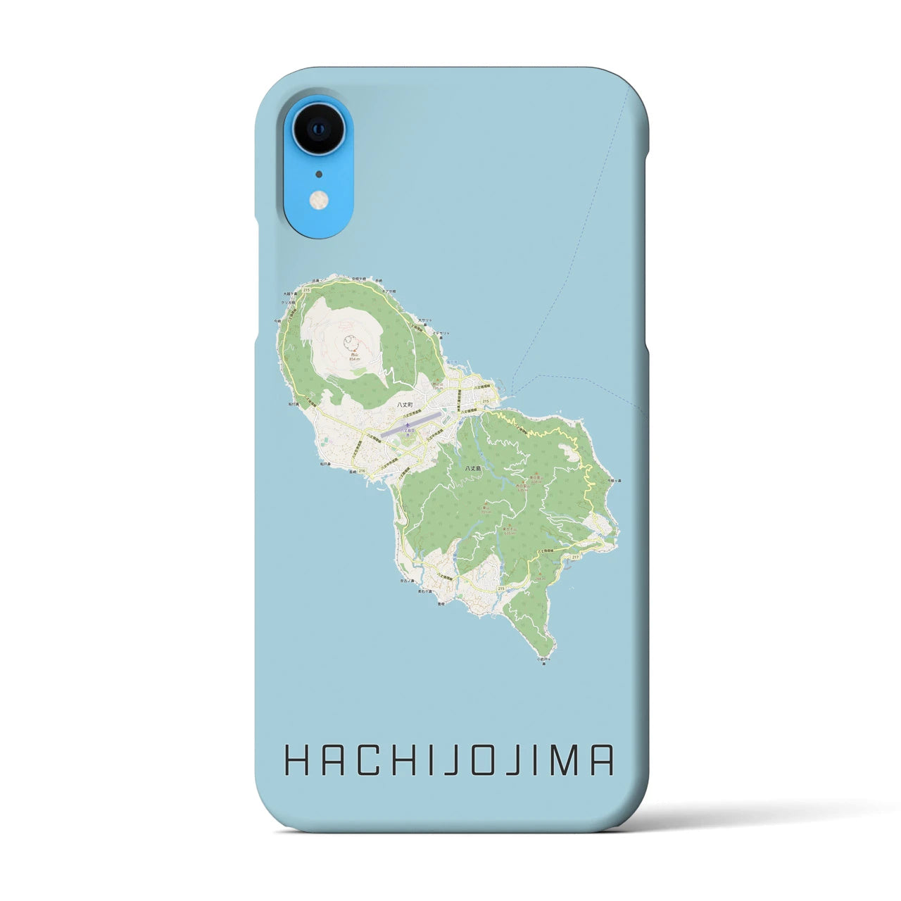 【八丈島(東京都)】地図柄iPhoneケース(バックカバータイプ)