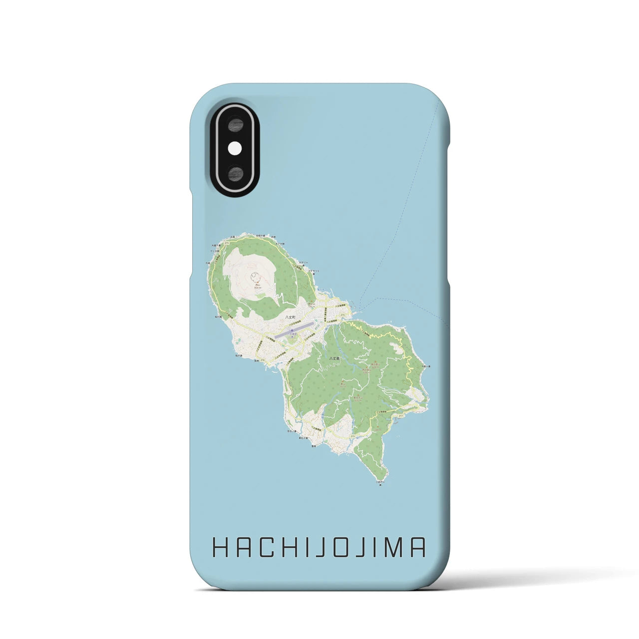 【八丈島(東京都)】地図柄iPhoneケース(バックカバータイプ)