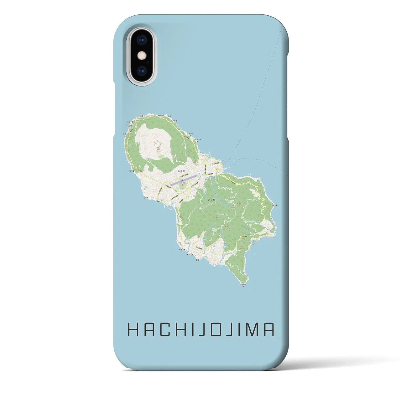 【八丈島(東京都)】地図柄iPhoneケース(バックカバータイプ)