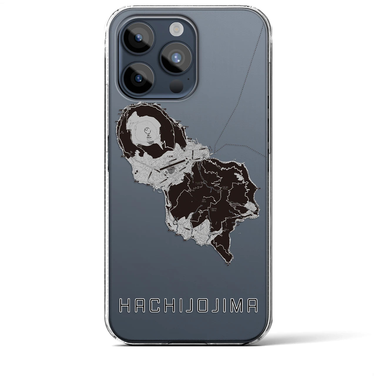 【八丈島(東京都)】地図柄iPhoneケース(クリアタイプ)