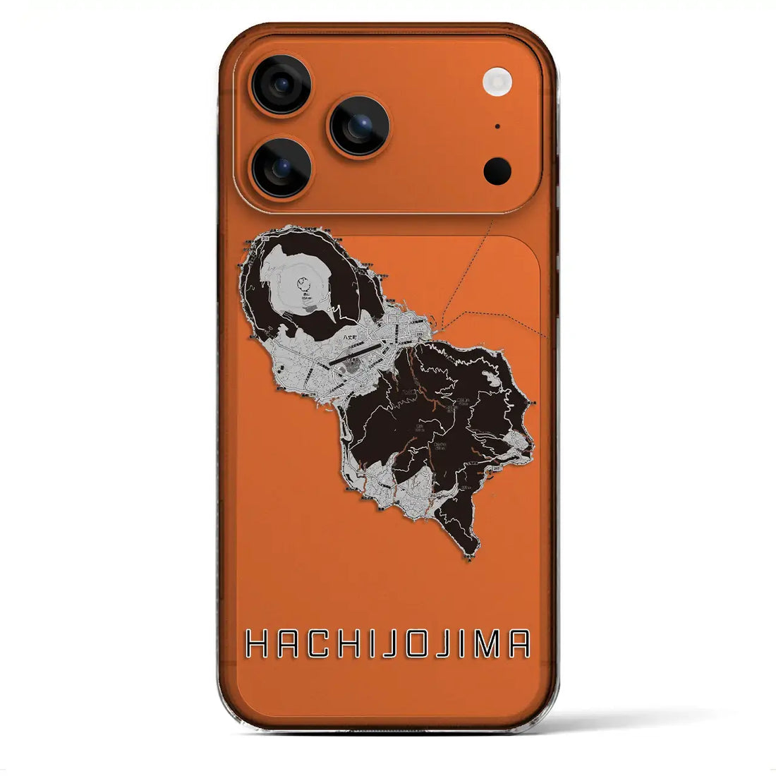 【八丈島(東京都)】地図柄iPhoneケース(クリアタイプ)