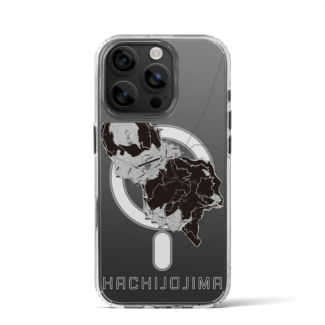 【八丈島(東京都)】地図柄iPhoneケース(MagSafeタイプ)