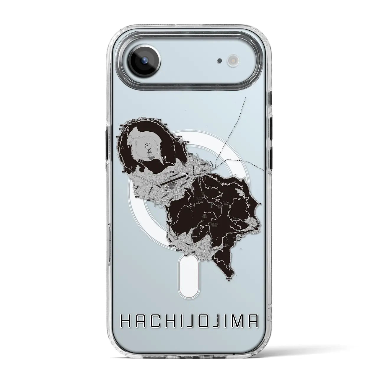 【八丈島(東京都)】地図柄iPhoneケース(MagSafeタイプ)