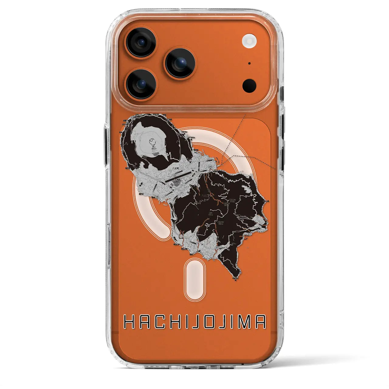 【八丈島(東京都)】地図柄iPhoneケース(MagSafeタイプ)