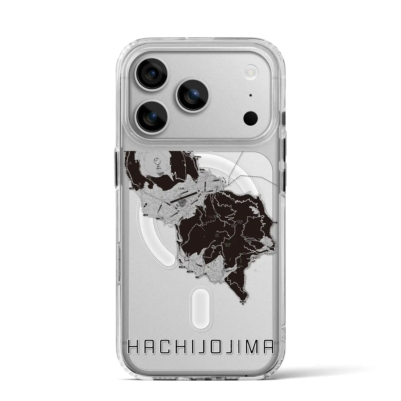 【八丈島(東京都)】地図柄iPhoneケース(MagSafeタイプ)