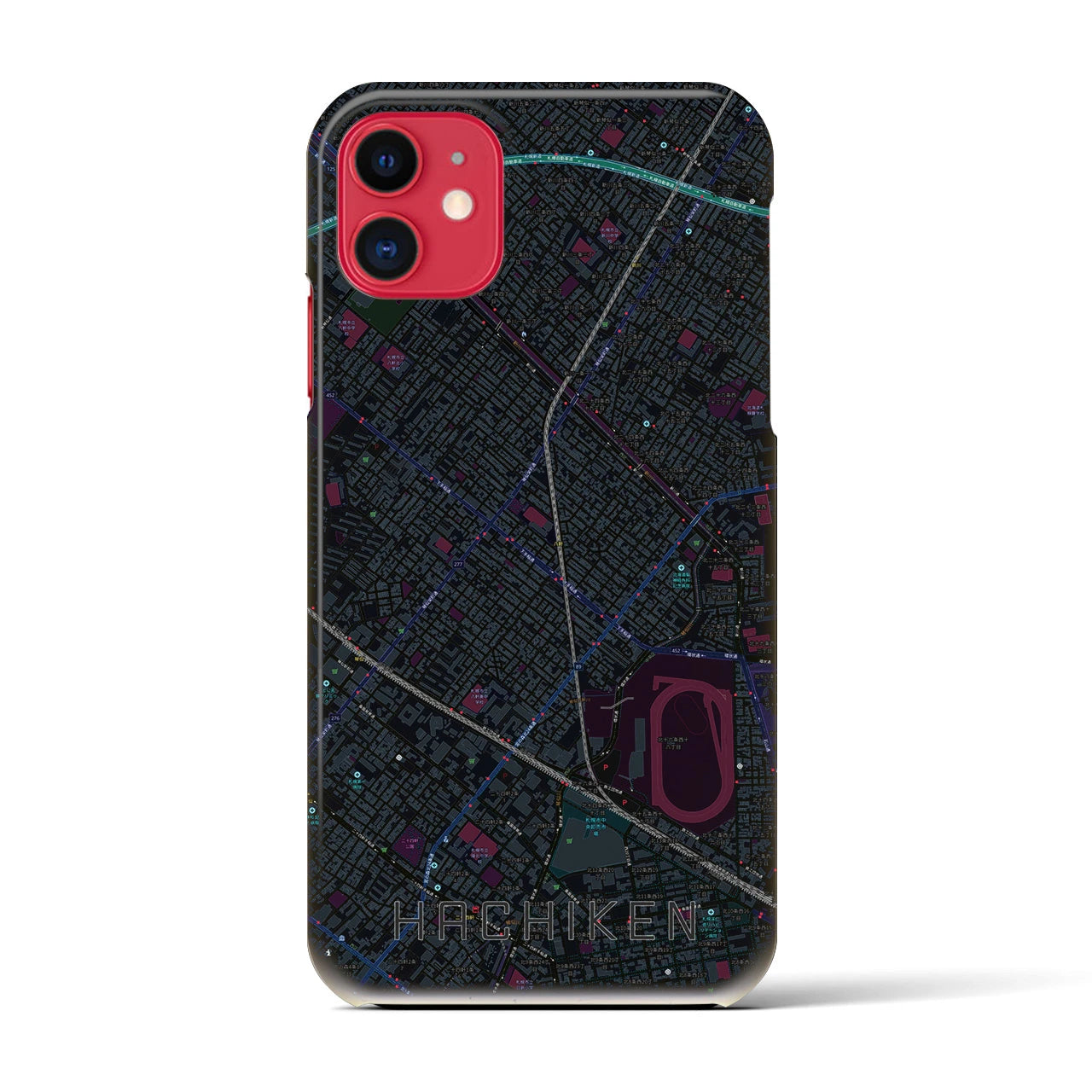 【八軒(北海道)】地図柄iPhoneケース(バックカバータイプ)