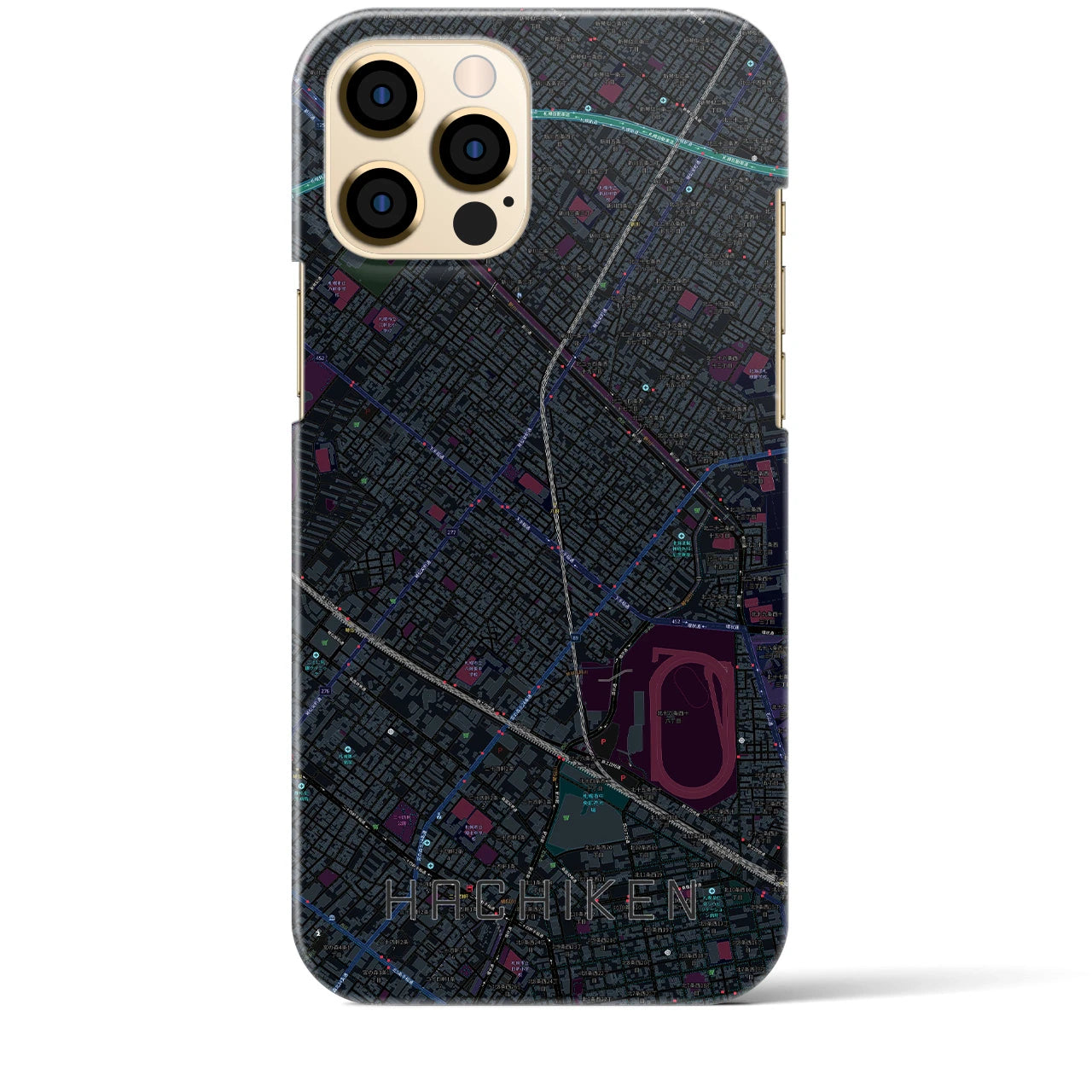 【八軒(北海道)】地図柄iPhoneケース(バックカバータイプ)