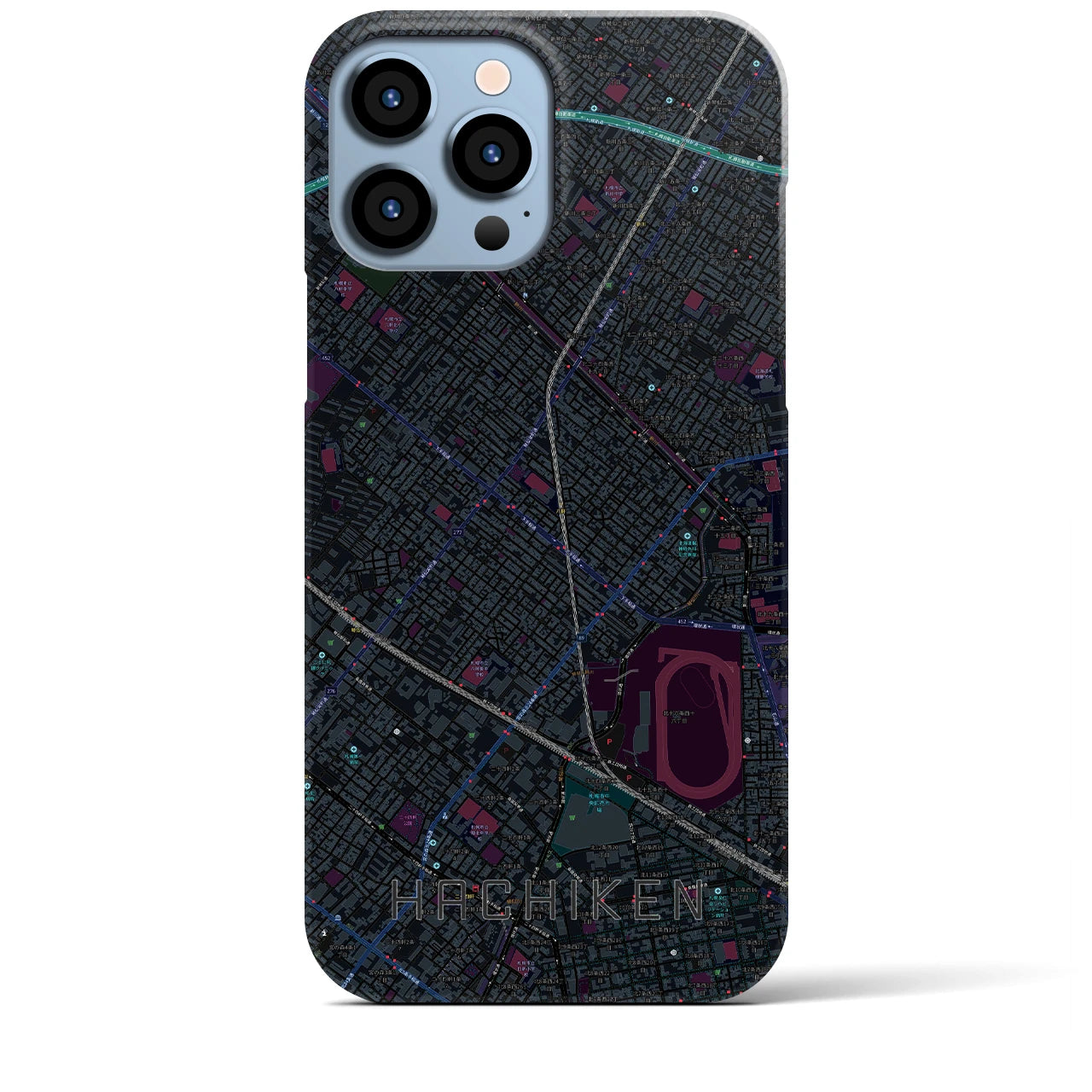 【八軒(北海道)】地図柄iPhoneケース(バックカバータイプ)
