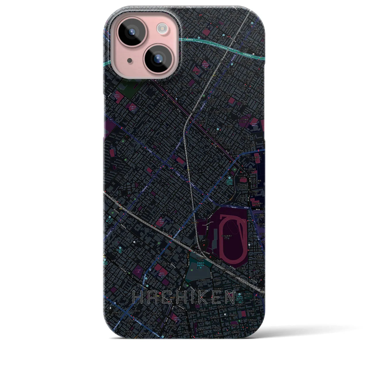 【八軒(北海道)】地図柄iPhoneケース(バックカバータイプ)