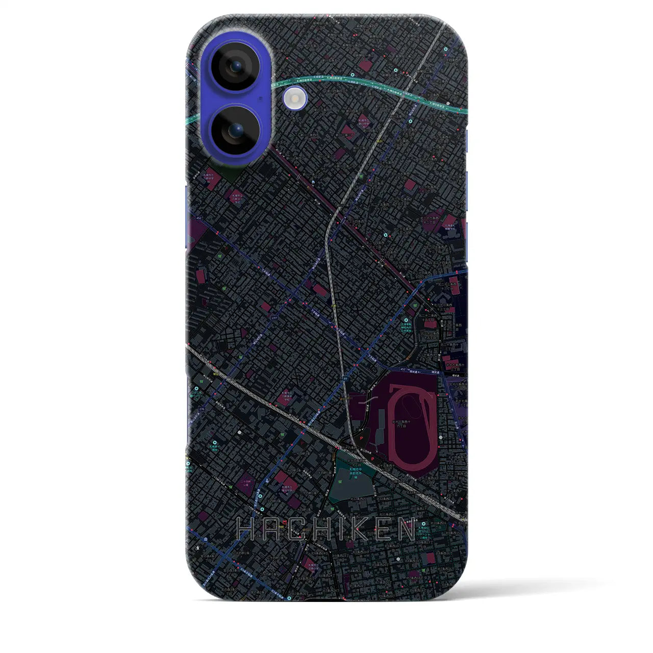 【八軒(北海道)】地図柄iPhoneケース(バックカバータイプ)