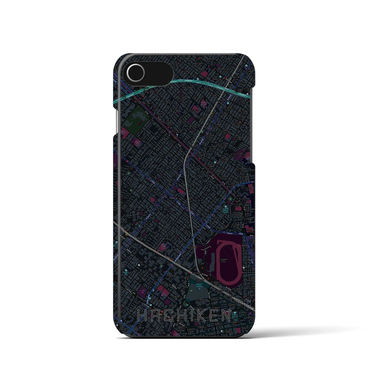 【八軒(北海道)】地図柄iPhoneケース(バックカバータイプ)