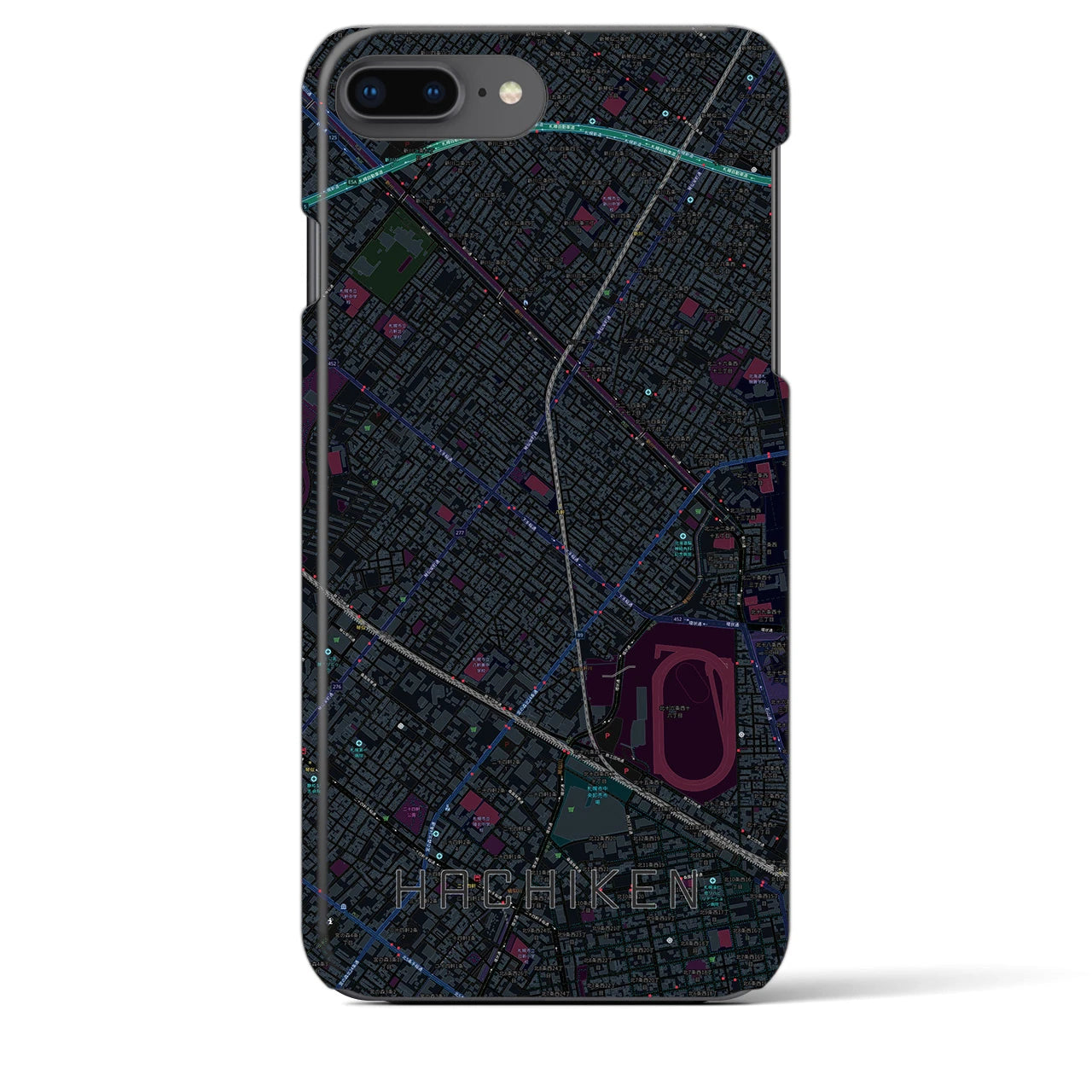 【八軒(北海道)】地図柄iPhoneケース(バックカバータイプ)