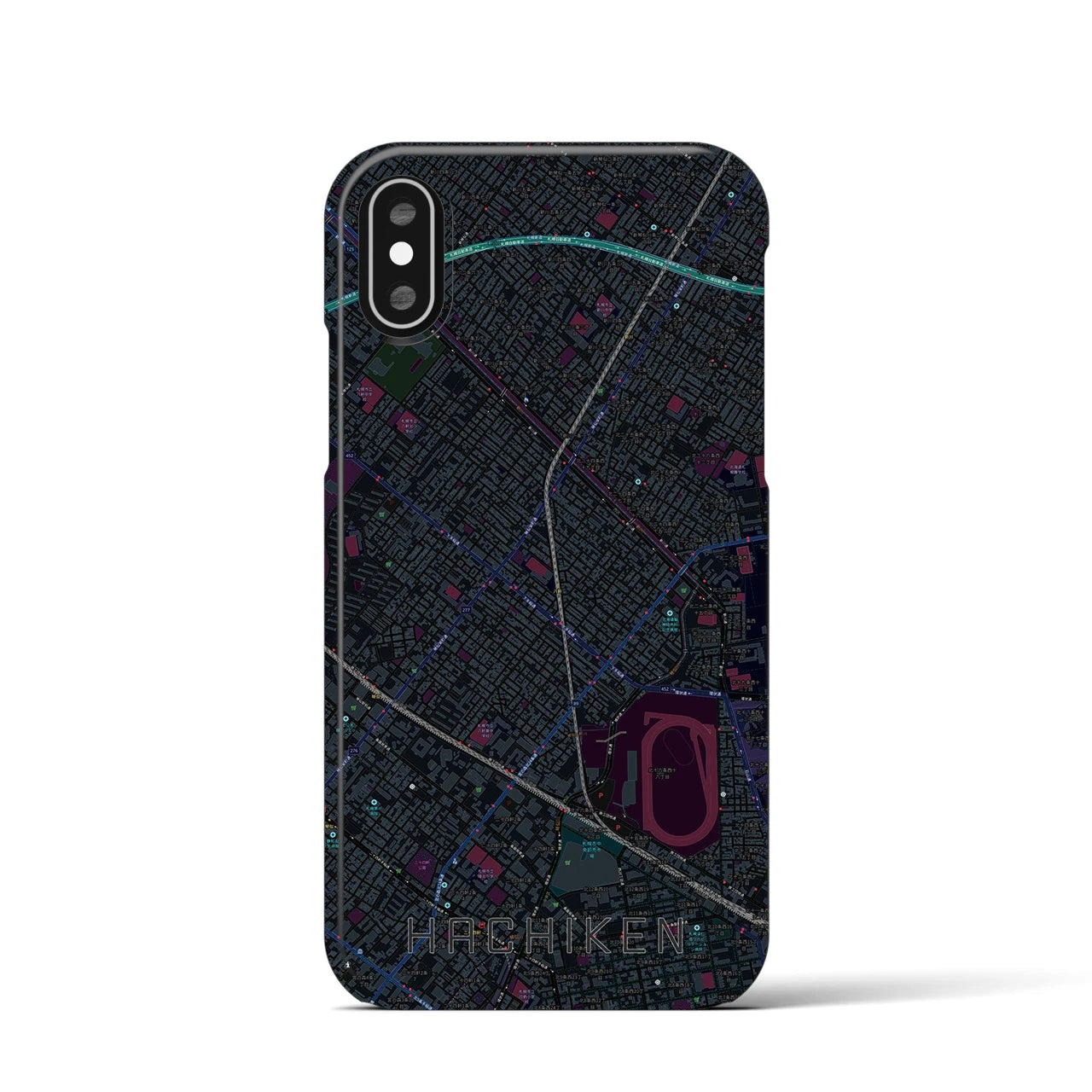 【八軒(北海道)】地図柄iPhoneケース(バックカバータイプ)