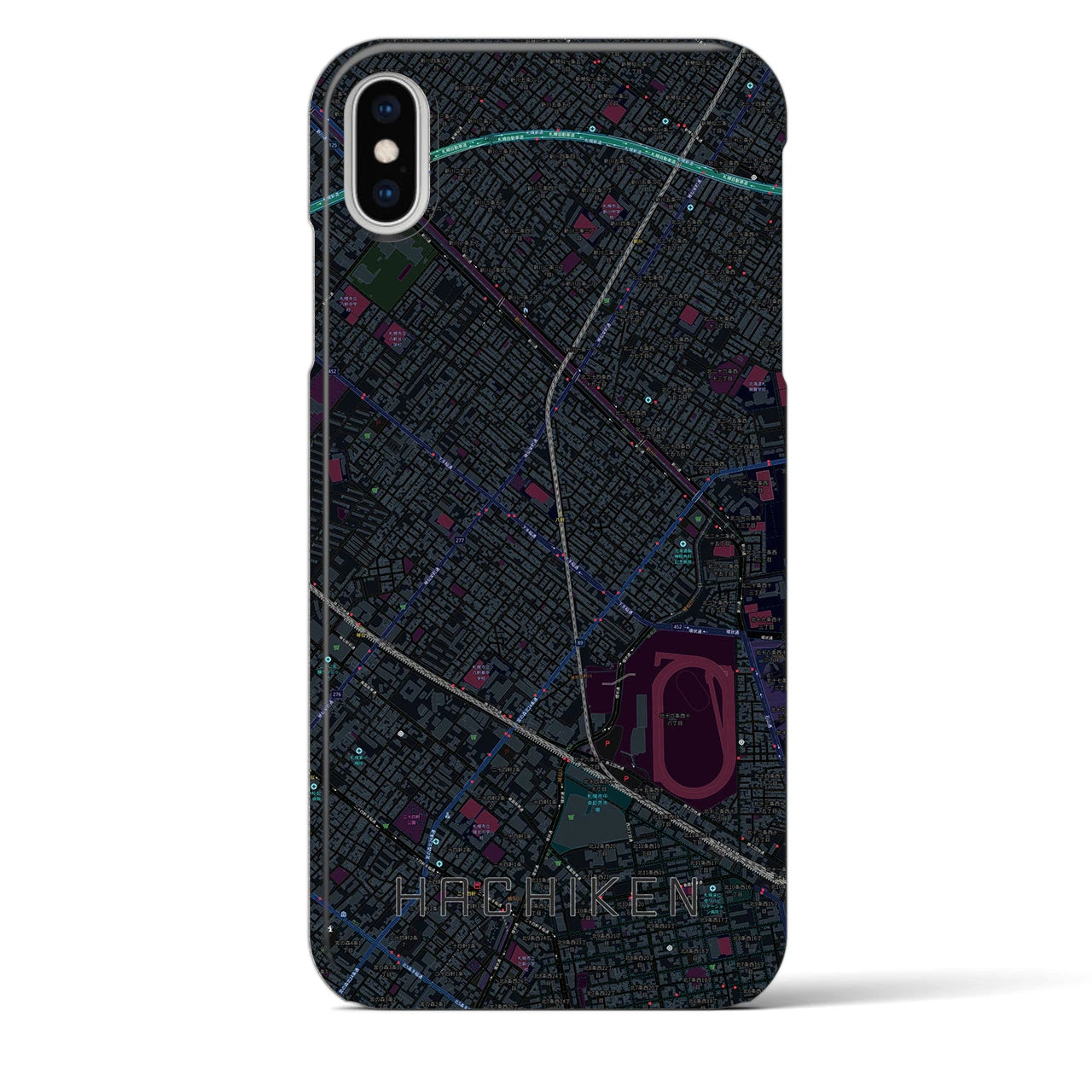 【八軒(北海道)】地図柄iPhoneケース(バックカバータイプ)