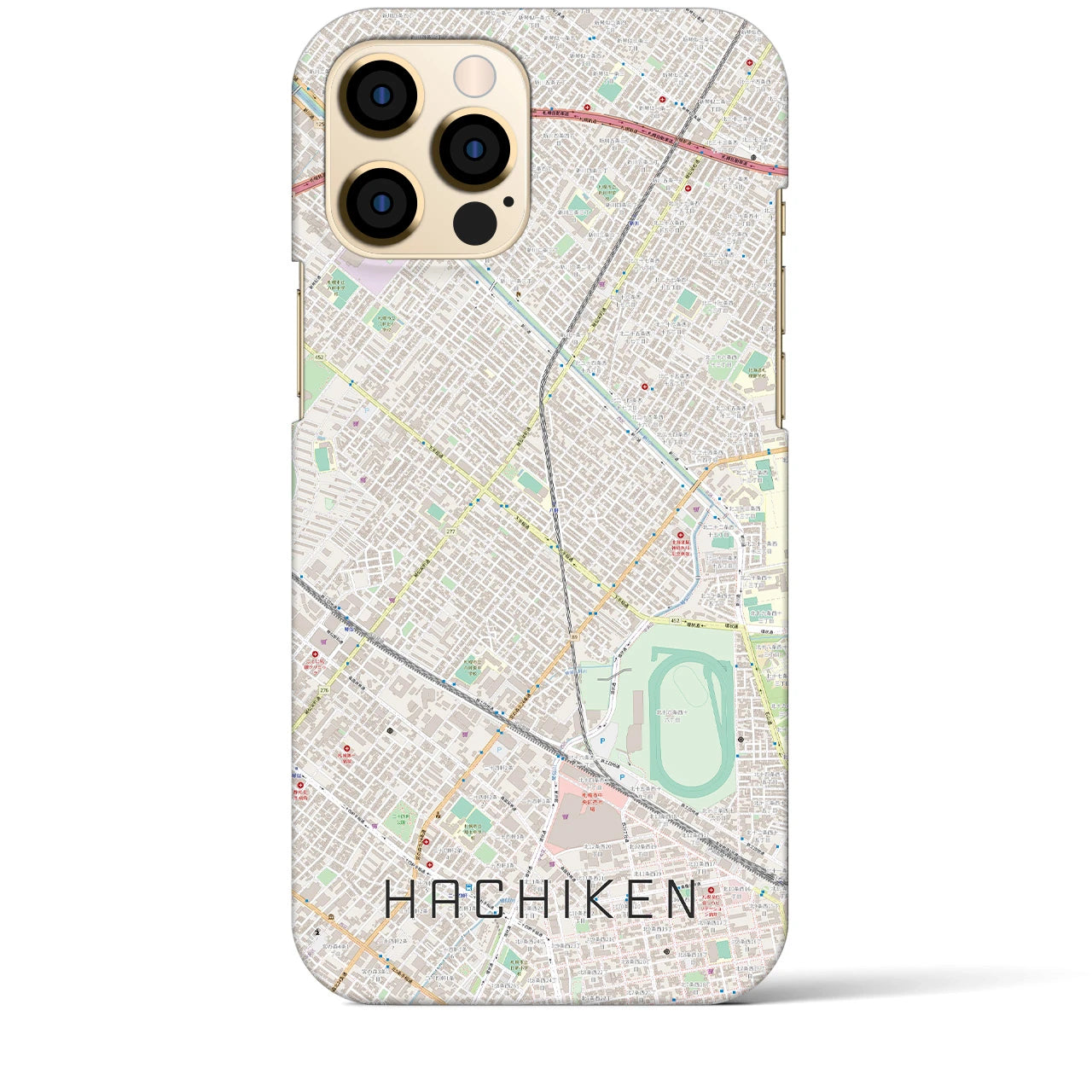 【八軒(北海道)】地図柄iPhoneケース(バックカバータイプ)