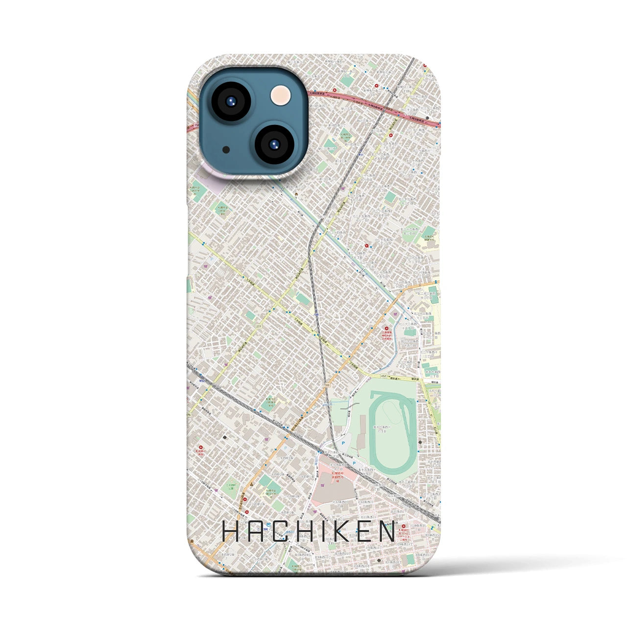【八軒(北海道)】地図柄iPhoneケース(バックカバータイプ)