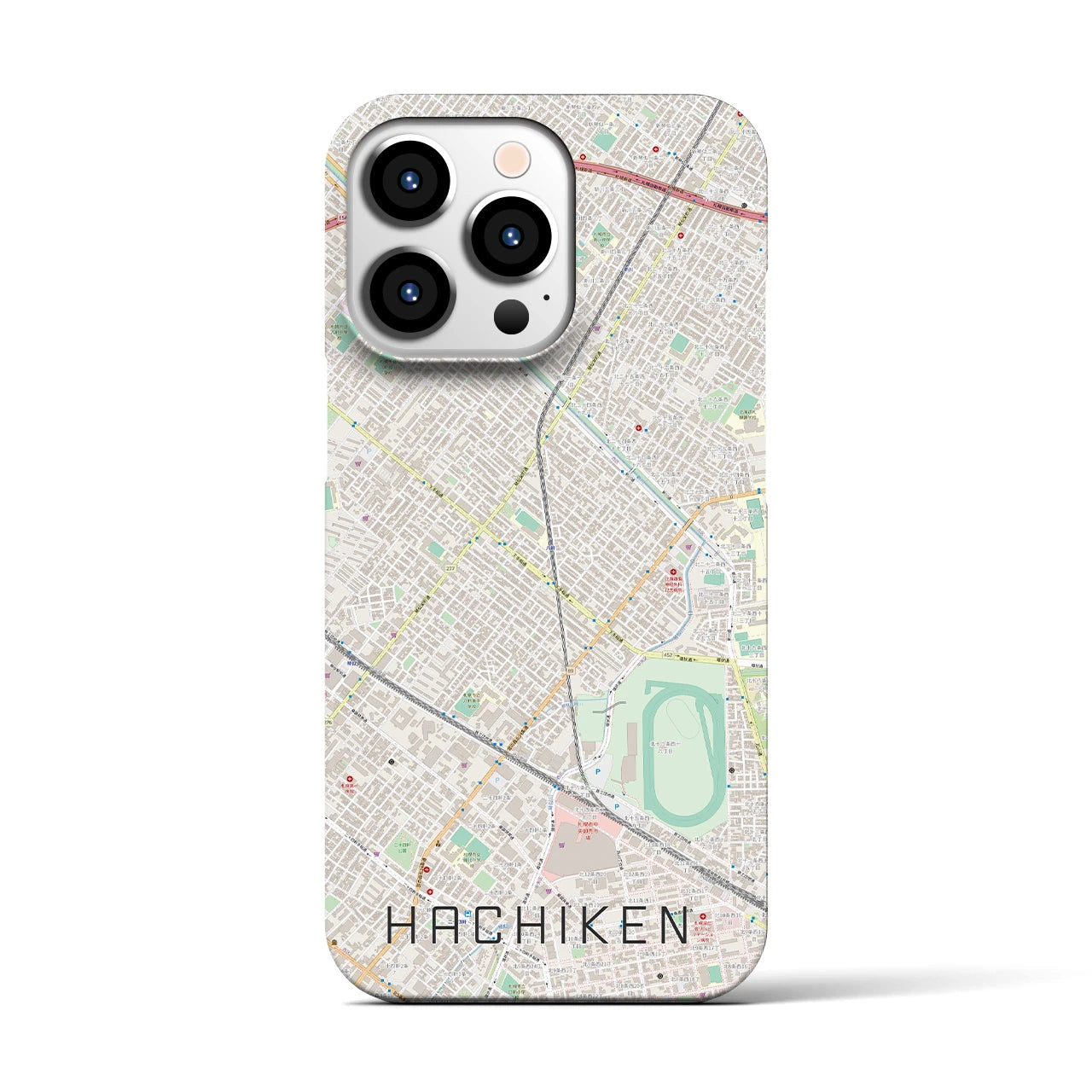 【八軒(北海道)】地図柄iPhoneケース(バックカバータイプ)