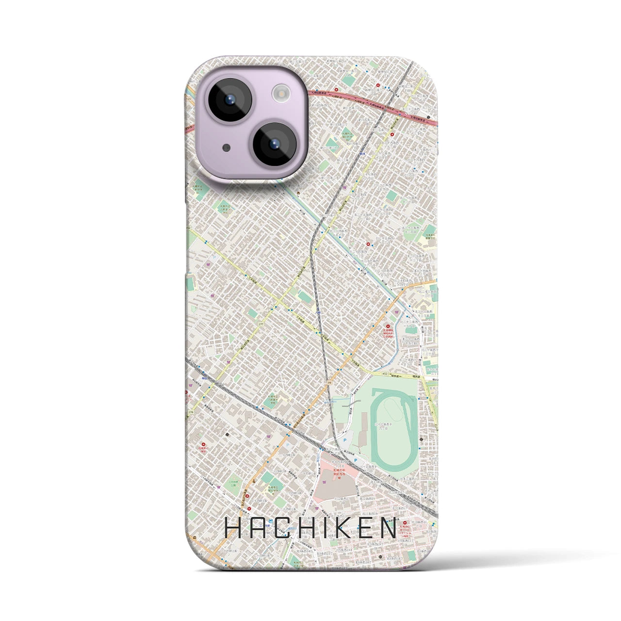 【八軒(北海道)】地図柄iPhoneケース(バックカバータイプ)