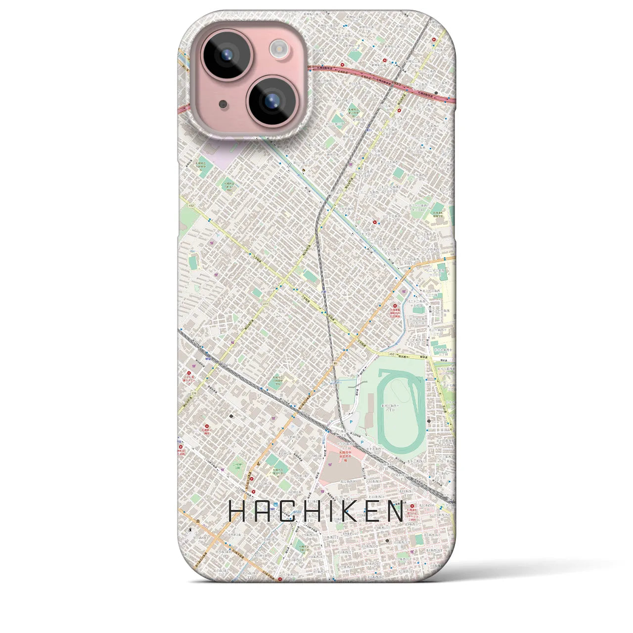 【八軒(北海道)】地図柄iPhoneケース(バックカバータイプ)